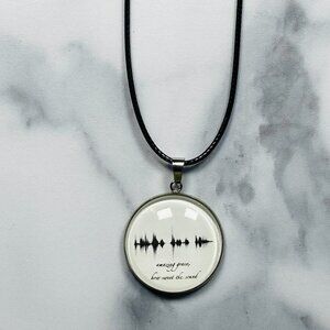 Amazing Grace, How Sweet The Sound Soundwave Cabochon Necklace